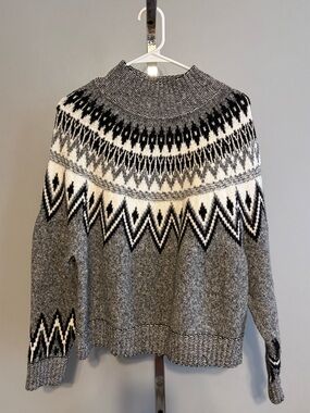 OLD NAVY GO - RECYCLED sweater Black And White Pattern High Neck Med